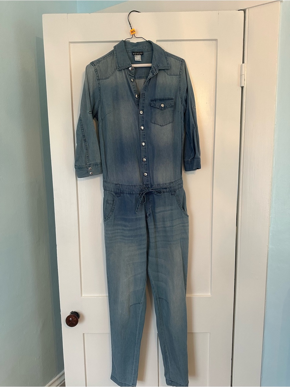VENUS Light Blue Denim Overalls Jumpsuit